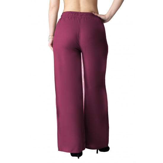 Pantaloni Dama Grena Din Bumbac Subtire Larg De Vara Camila Pantaloni Dama Grena Din Bumbac Subtire Larg De Vara Camila